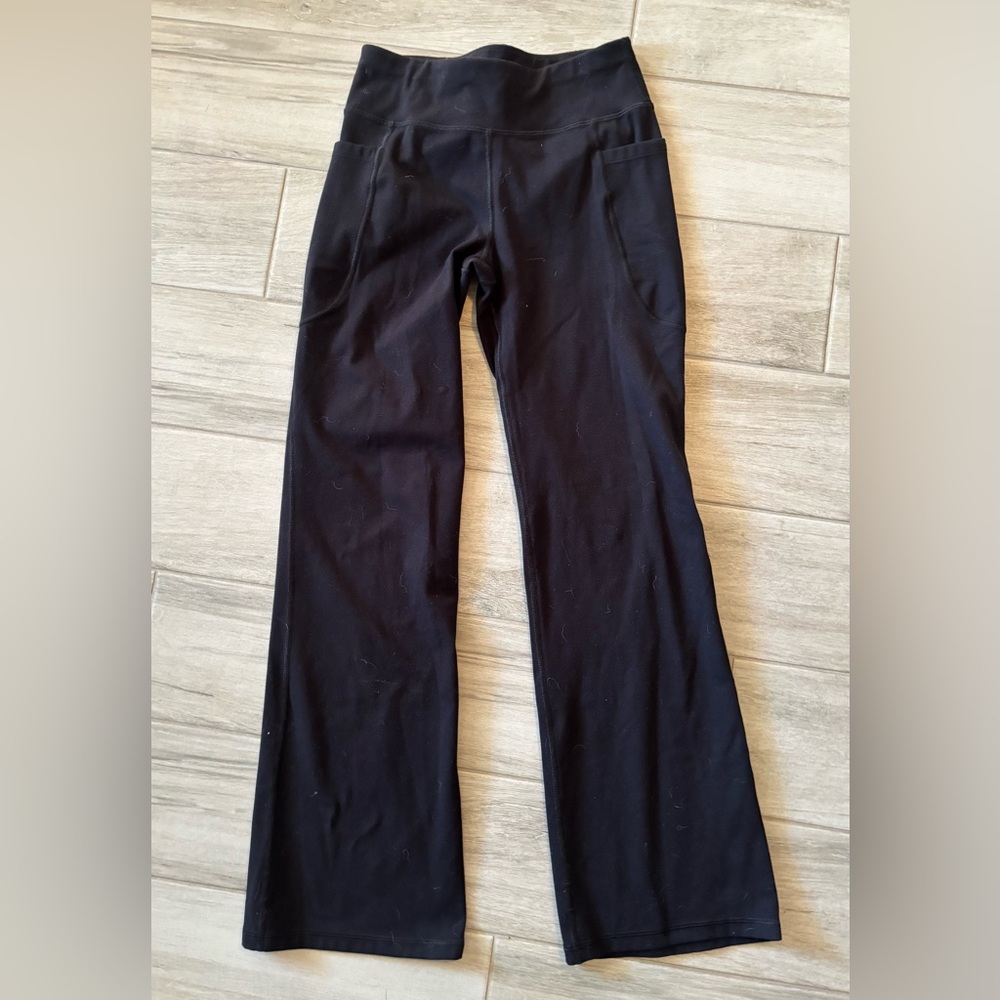 Women's Black Workout Yoga Straight Leg Pants